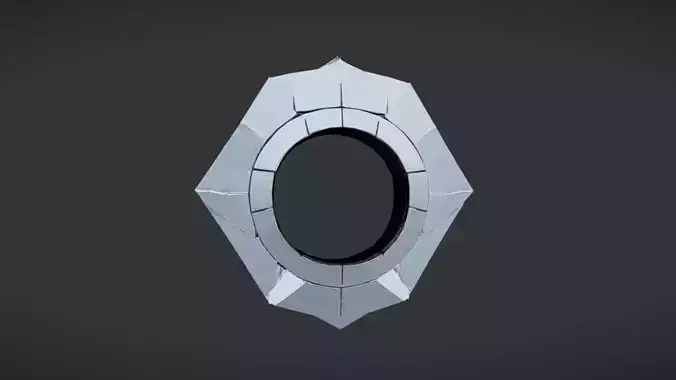 futuristic metallic structure 3D Game Ready Model