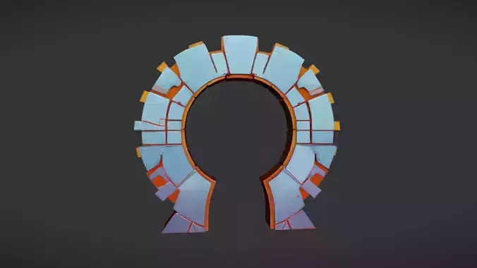 futuristic decorative arch 3D Game Ready Model