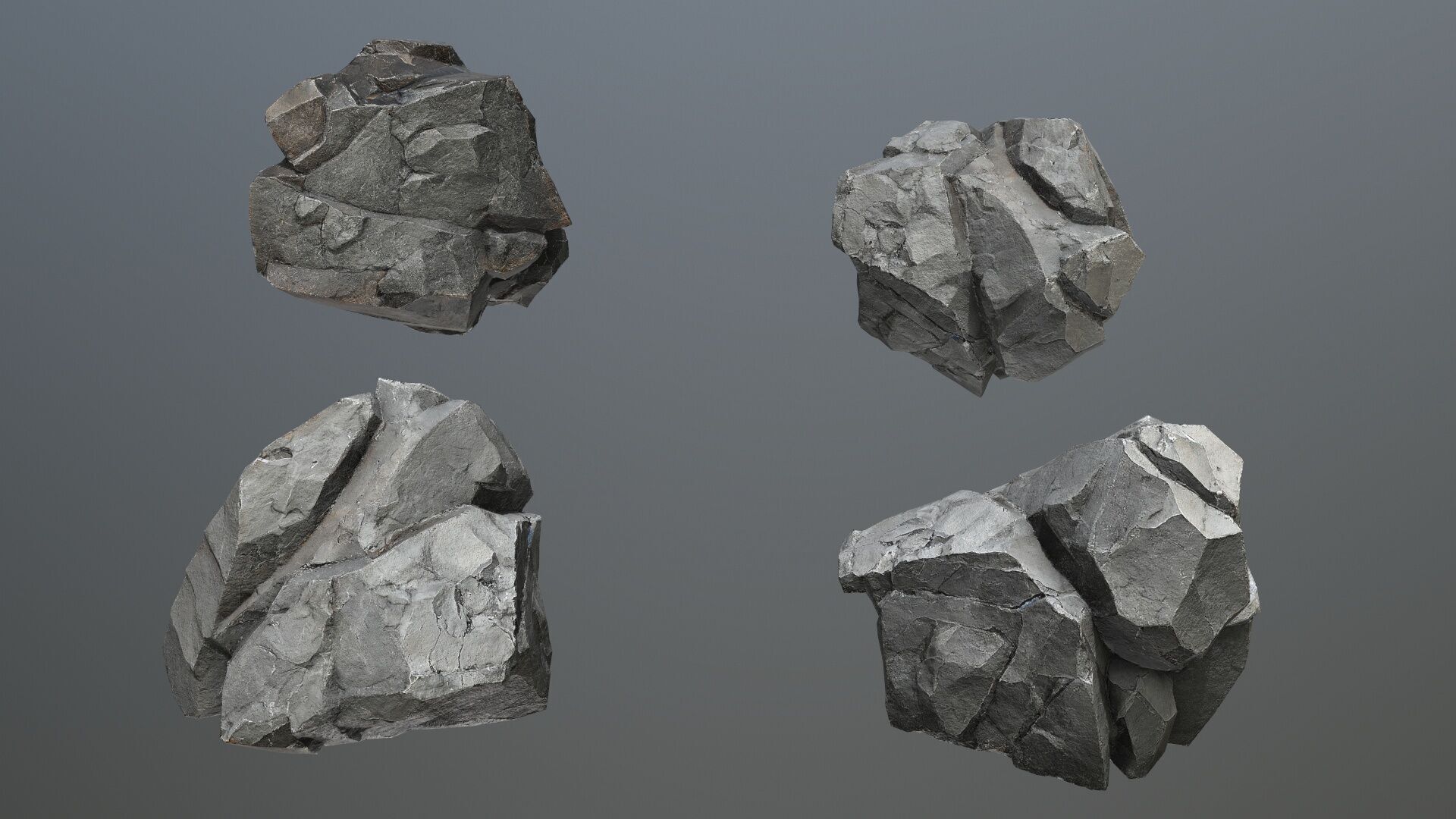 cliff rocks Low-poly 3D model_5