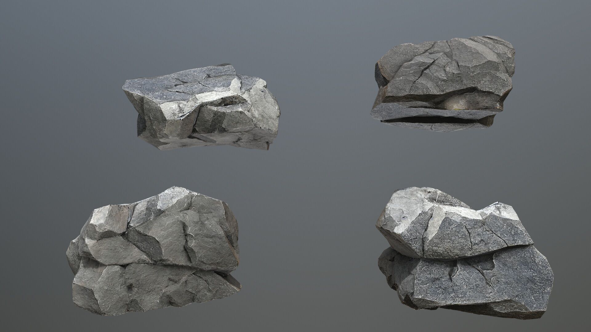cliff rocks Low-poly 3D model_4