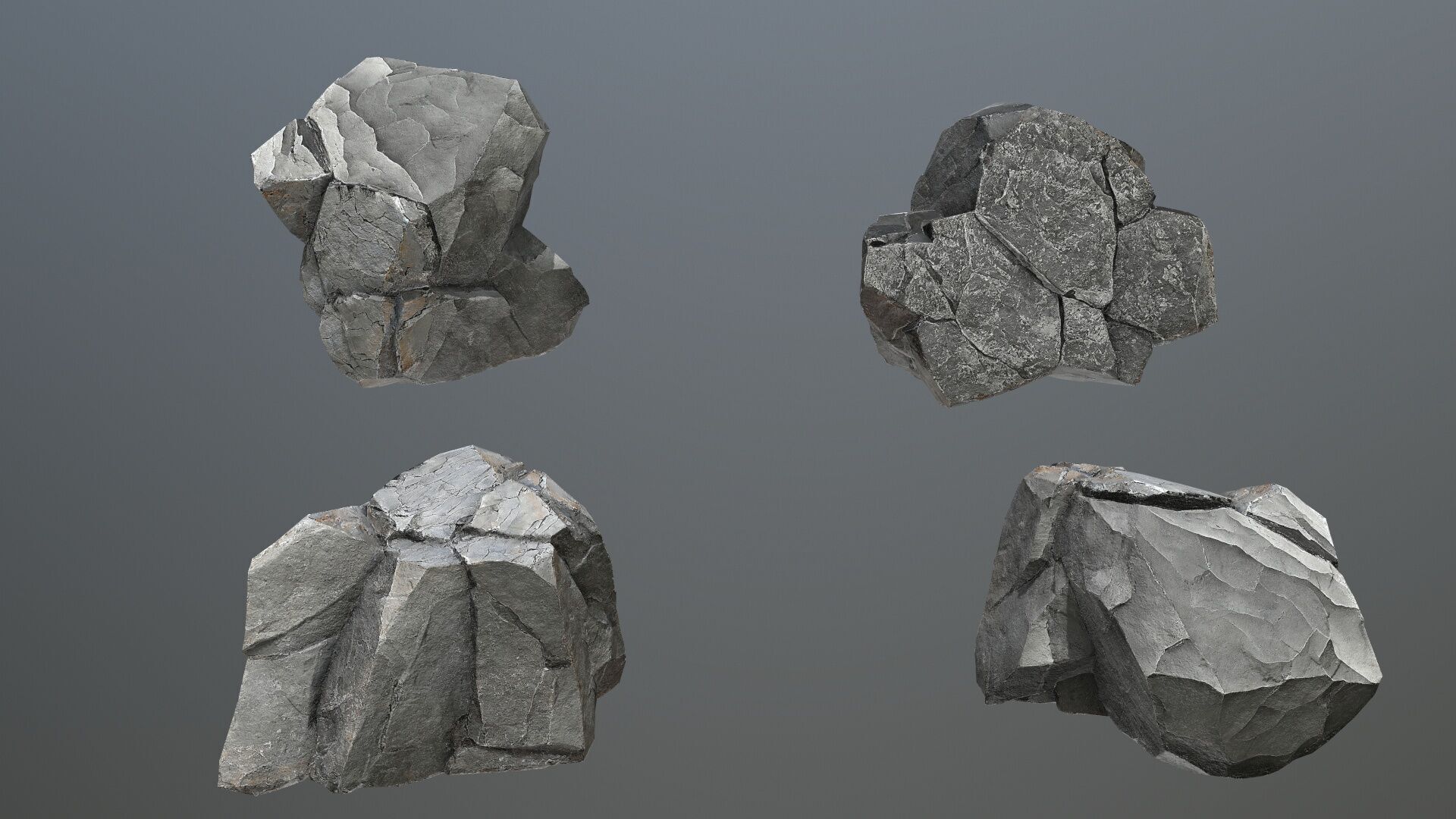 cliff rocks Low-poly 3D model_6