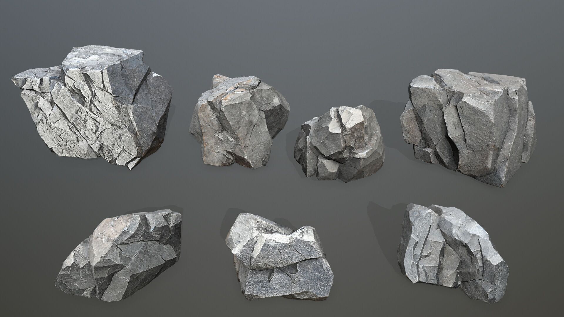 cliff rocks Low-poly 3D model_1