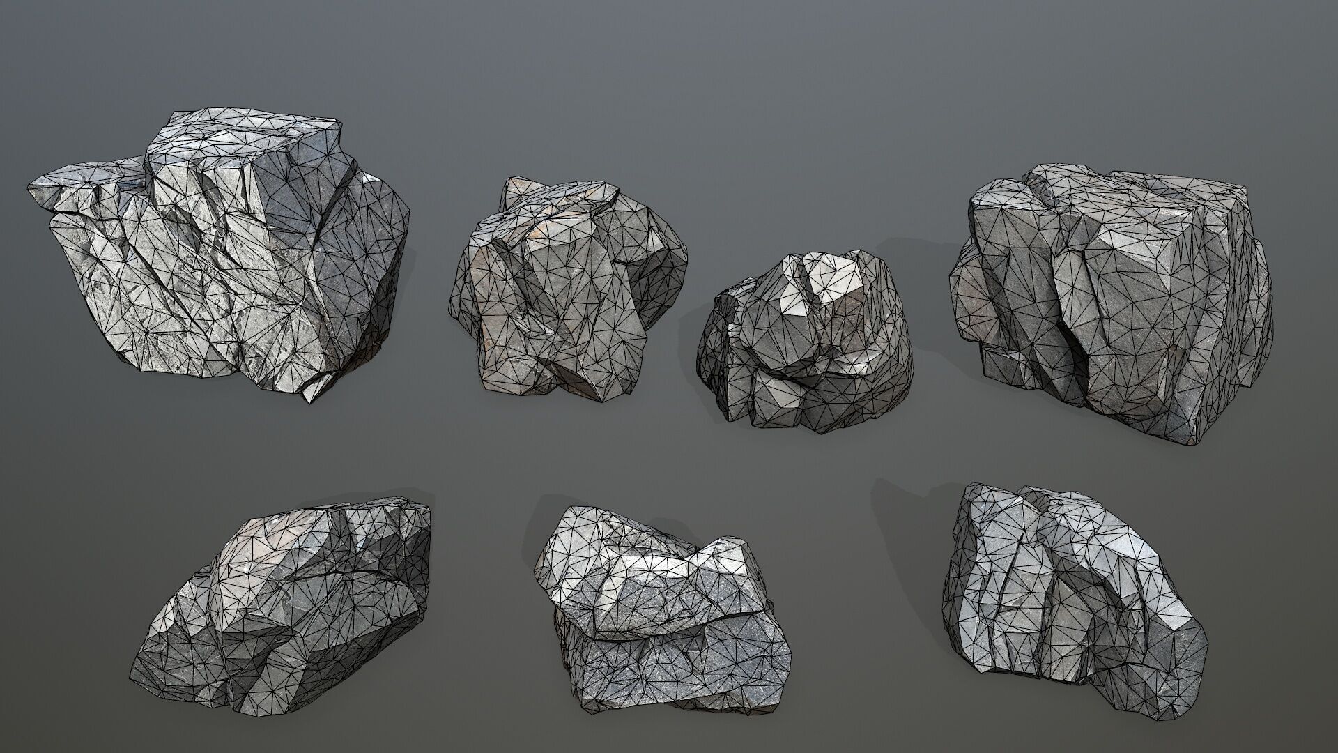 cliff rocks Low-poly 3D model_16