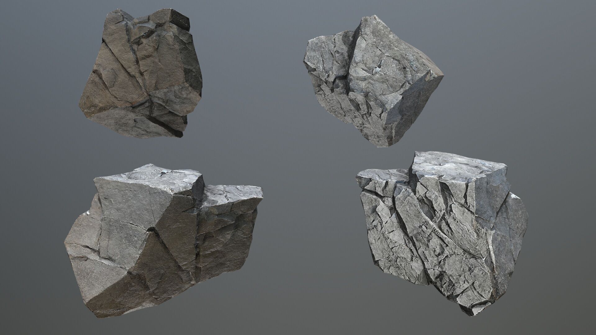 cliff rocks Low-poly 3D model_8