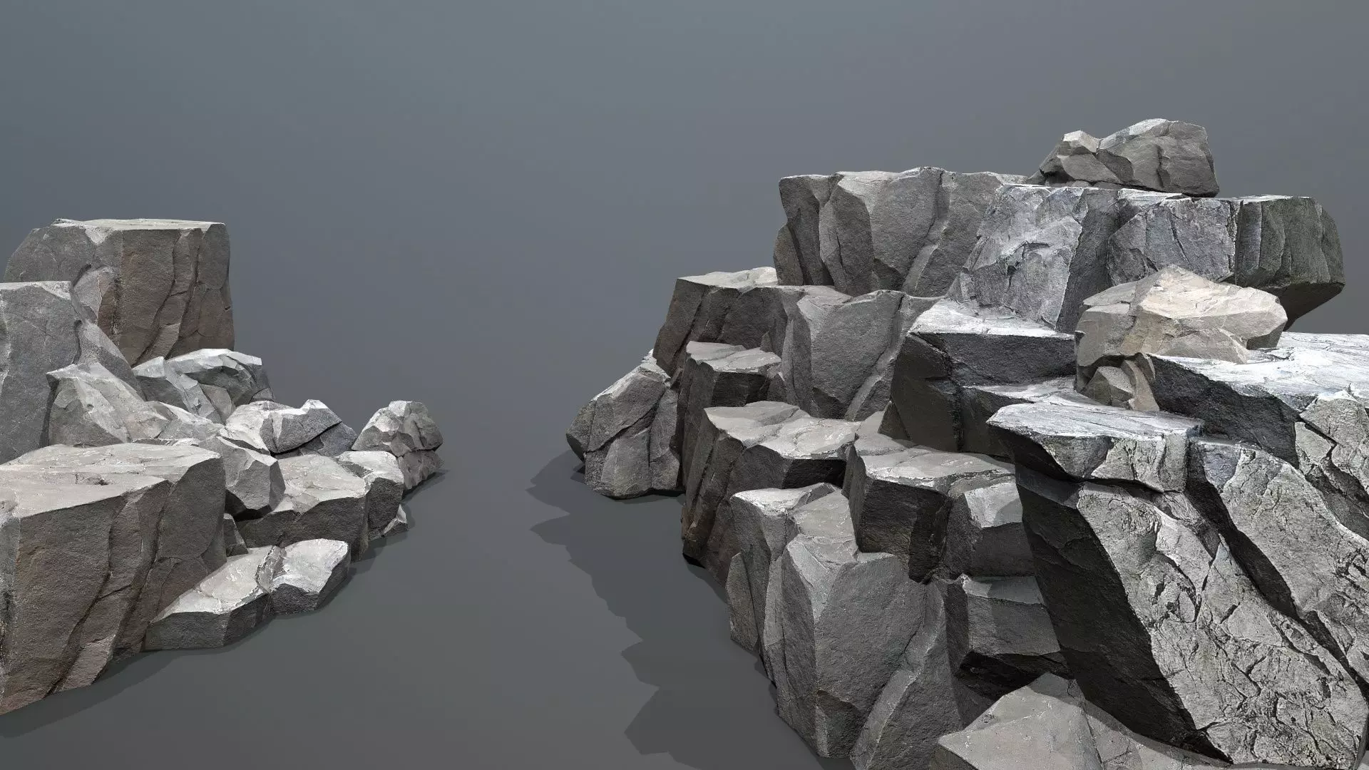 cliff rocks Low-poly 3D model_0