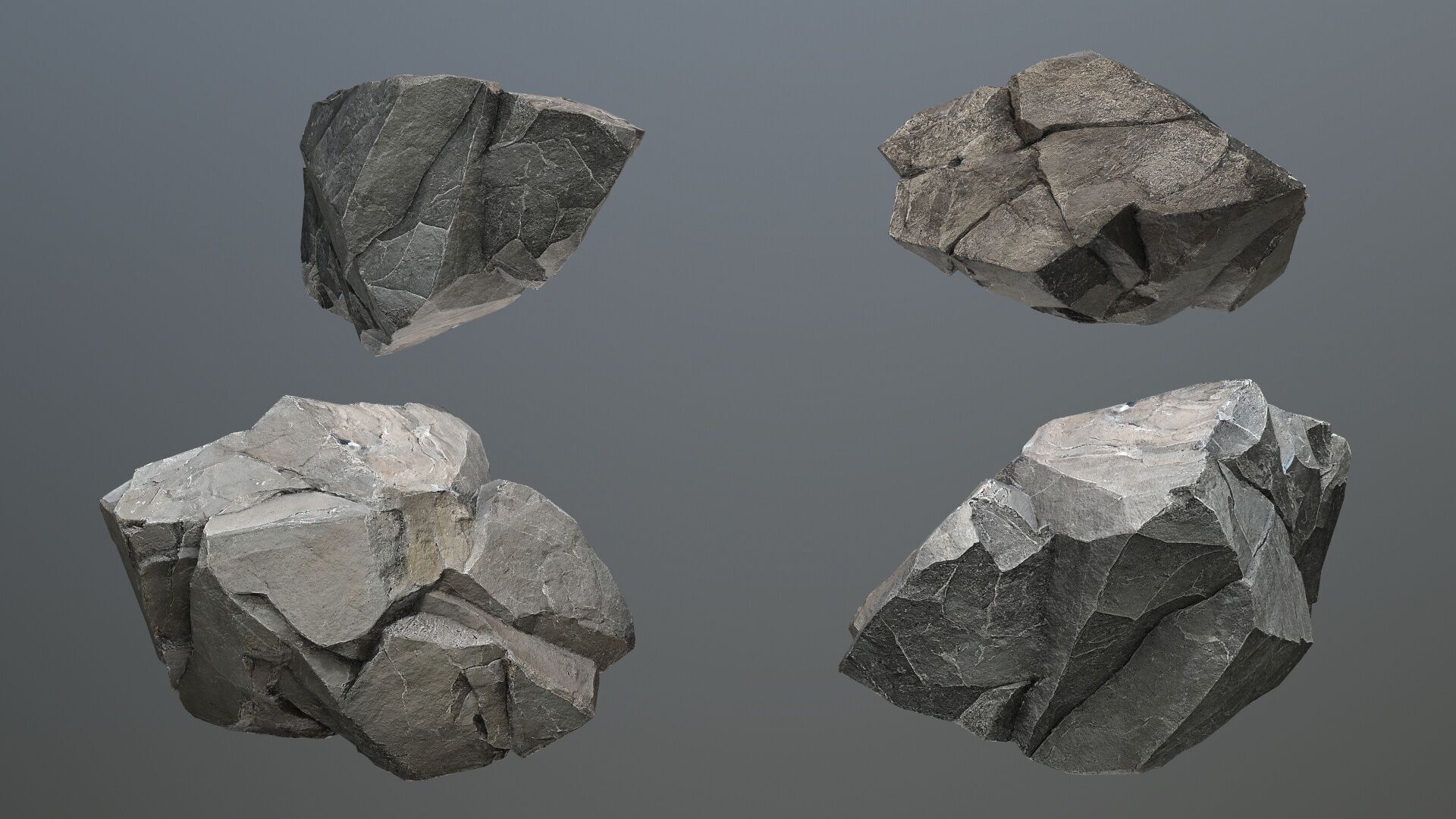cliff rocks Low-poly 3D model_2