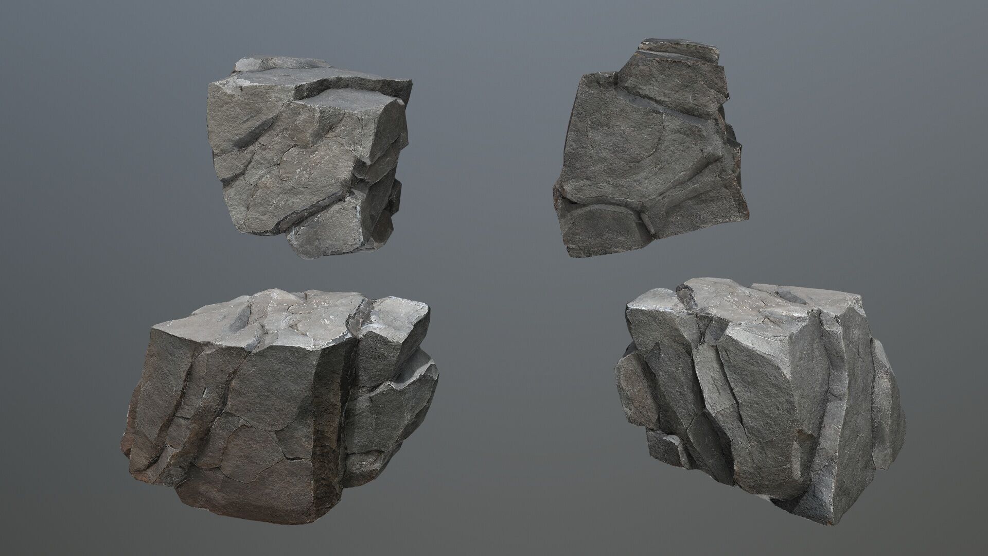 cliff rocks Low-poly 3D model_7