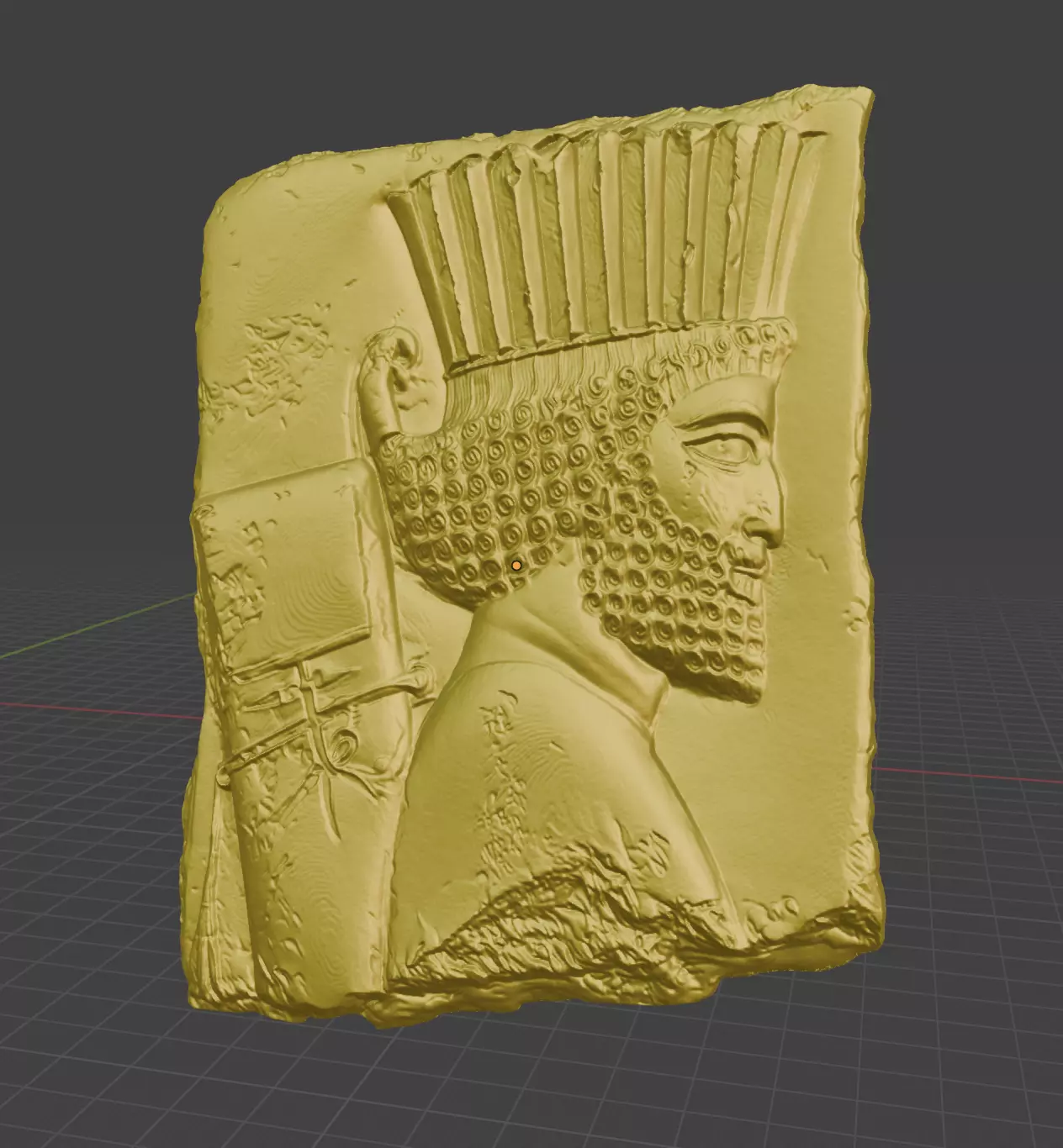 Achaemenid soldier figure in a procession 3D print model_0