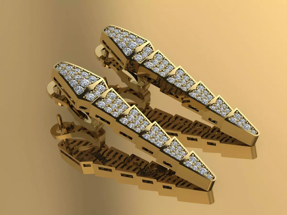 Bvlgari Snake Serpenti Earring 3D print model_0