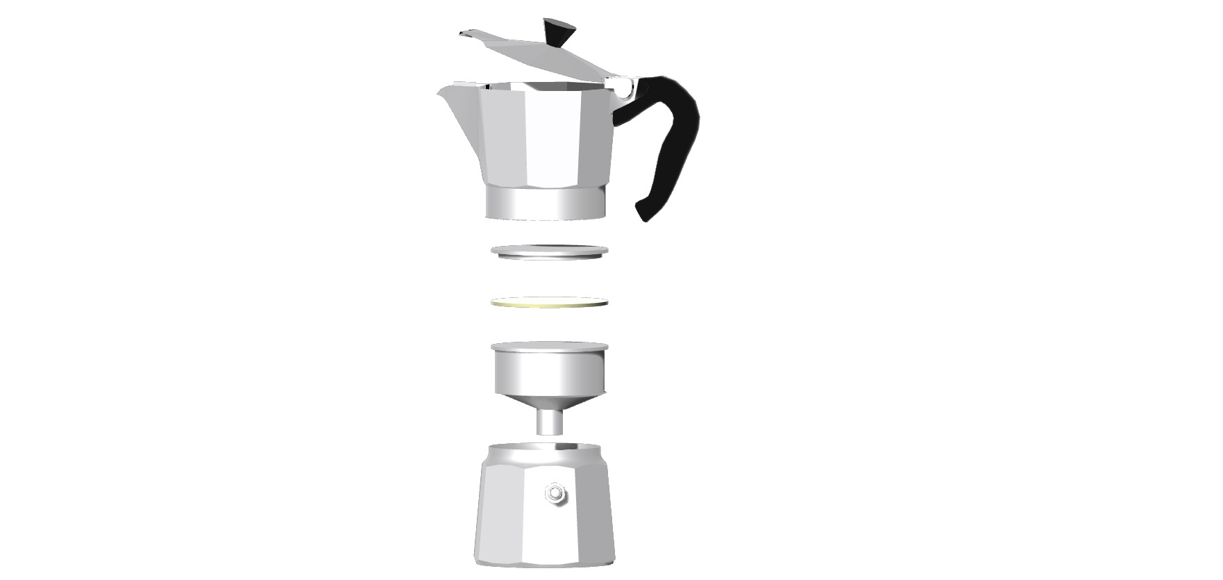 moka con tazza 3D model_3