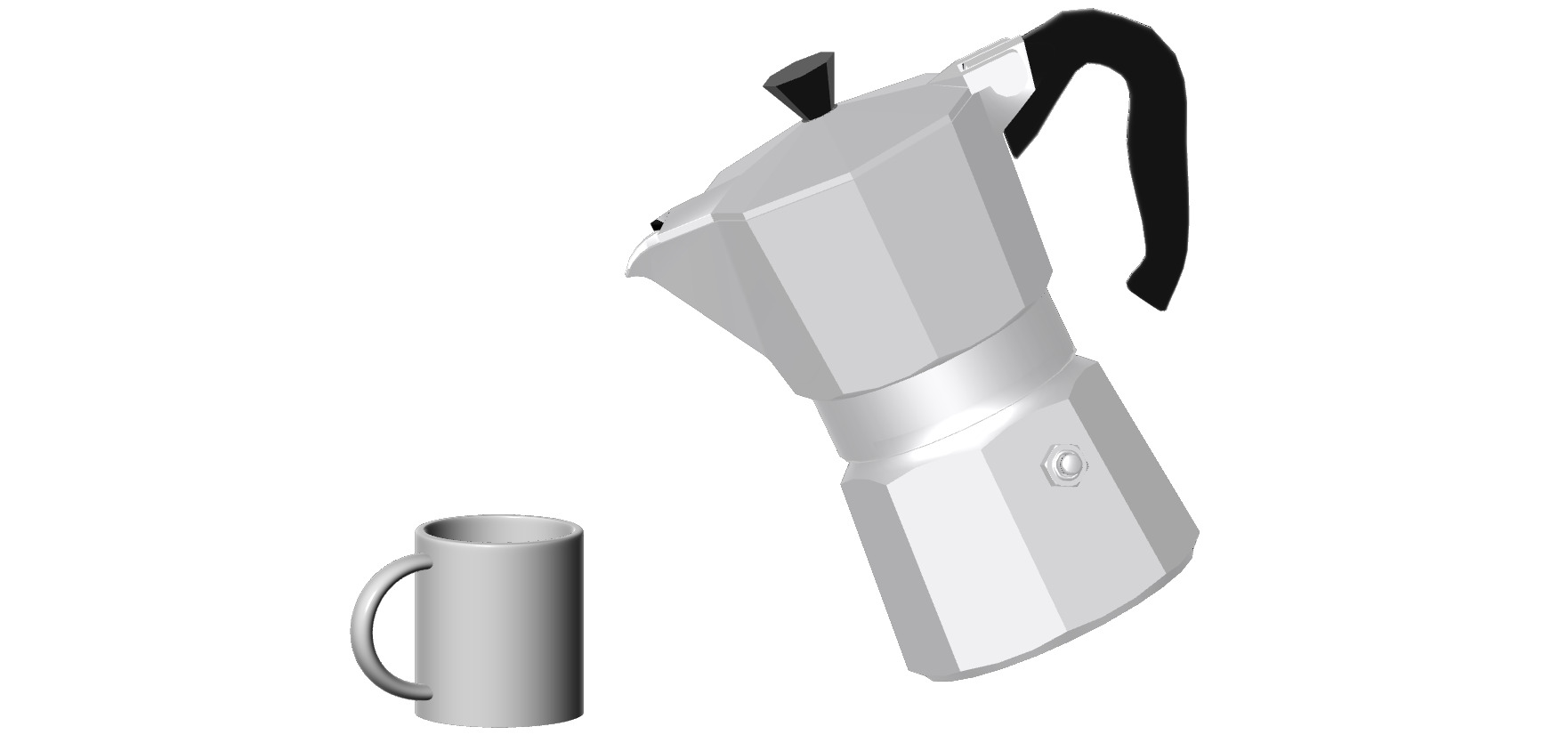 moka con tazza 3D model_7