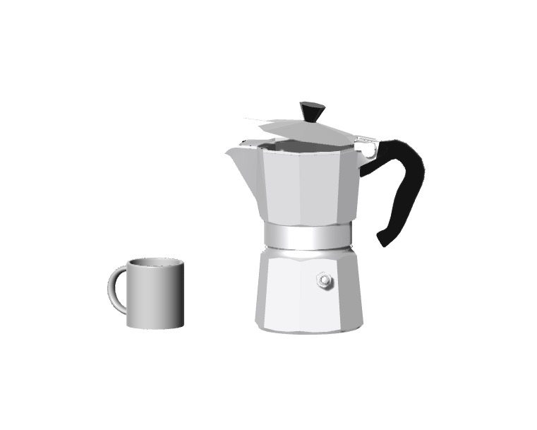 moka con tazza 3D model_11