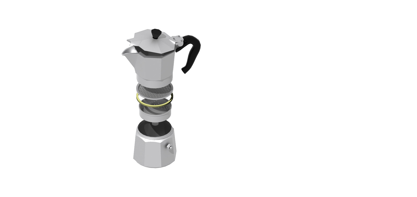 moka con tazza 3D model_12