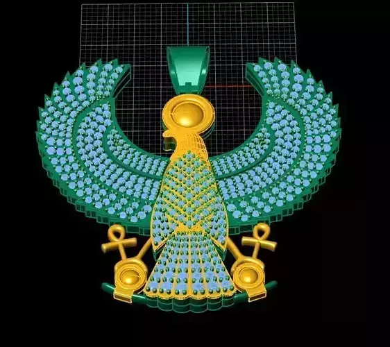 Iced Eagle Locket A Majestic Symbol of Freedom and Strength 3D print model