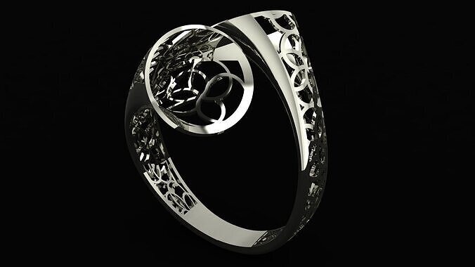 Minimalistic Tube Ring with Flower Design 3D print model