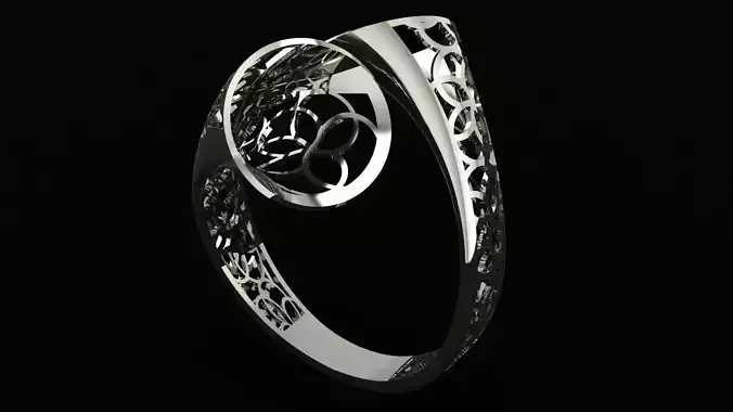 Minimalistic Tube Ring with Flower Design
