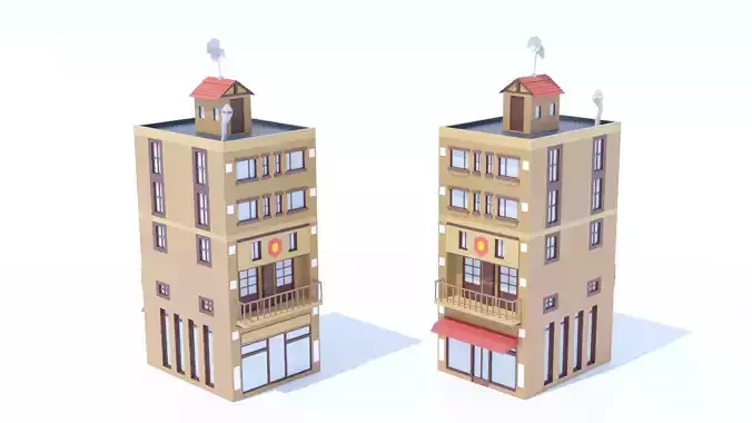 Italian Building number 2 Lowpoly