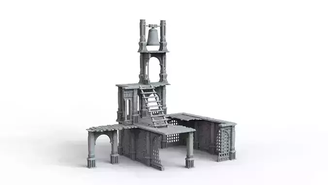 Four-storey ruins 3D print model