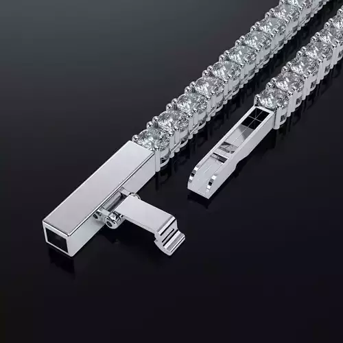 5mm Tennis chain with Clasp 3D print model