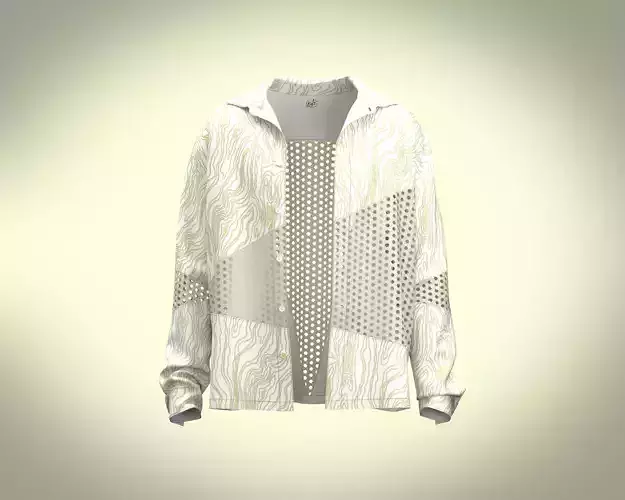 Mens Over shirt with print and mesh