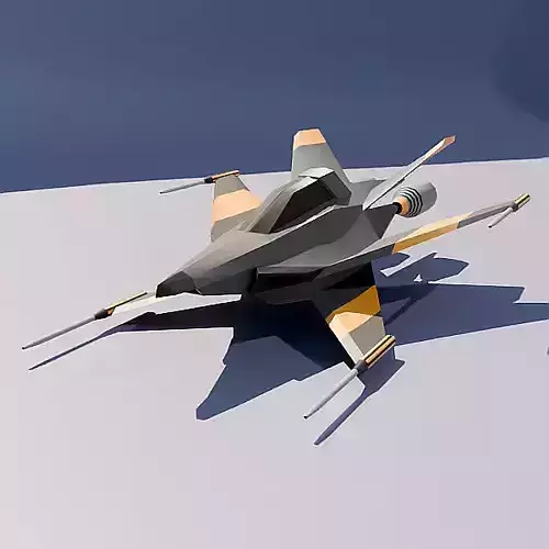 Lowpoly space mouse spaceship