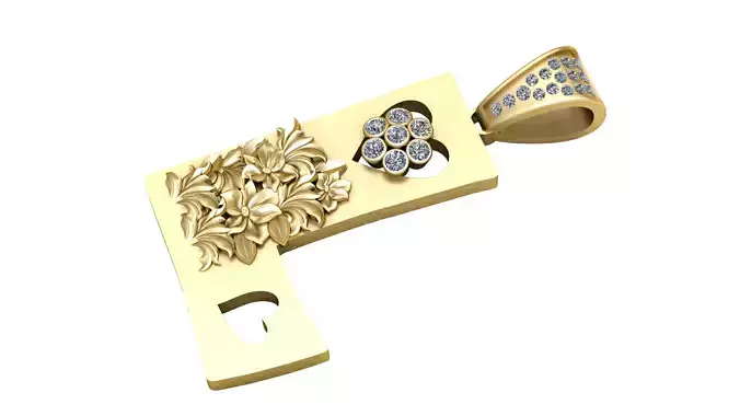 L  ALPHABET PENDANT 3D PRINTABLE MODEL 