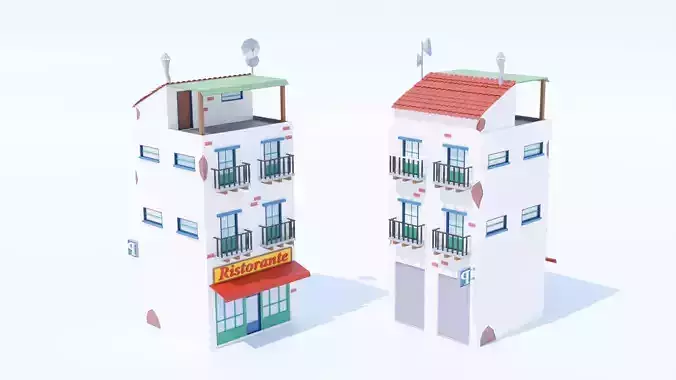 Italian Building number 6 Lowpoly