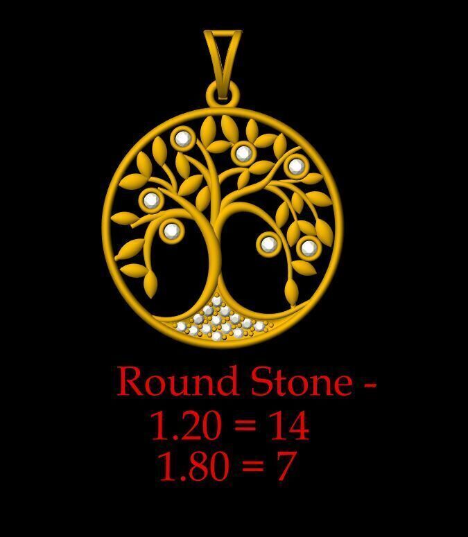 Diamond Tree Pendant - 0023 3D print model_10