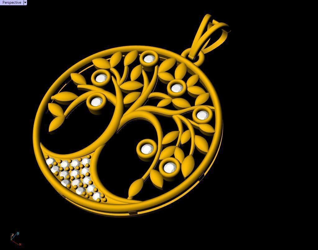 Diamond Tree Pendant - 0023 3D print model_5