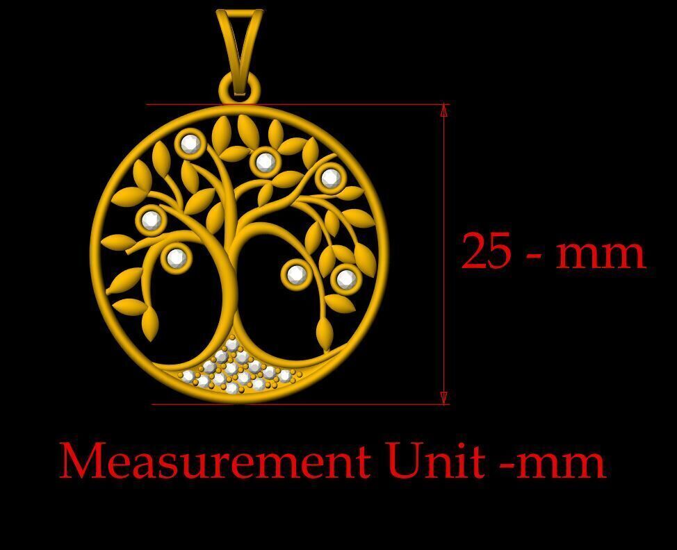 Diamond Tree Pendant - 0023 3D print model_1