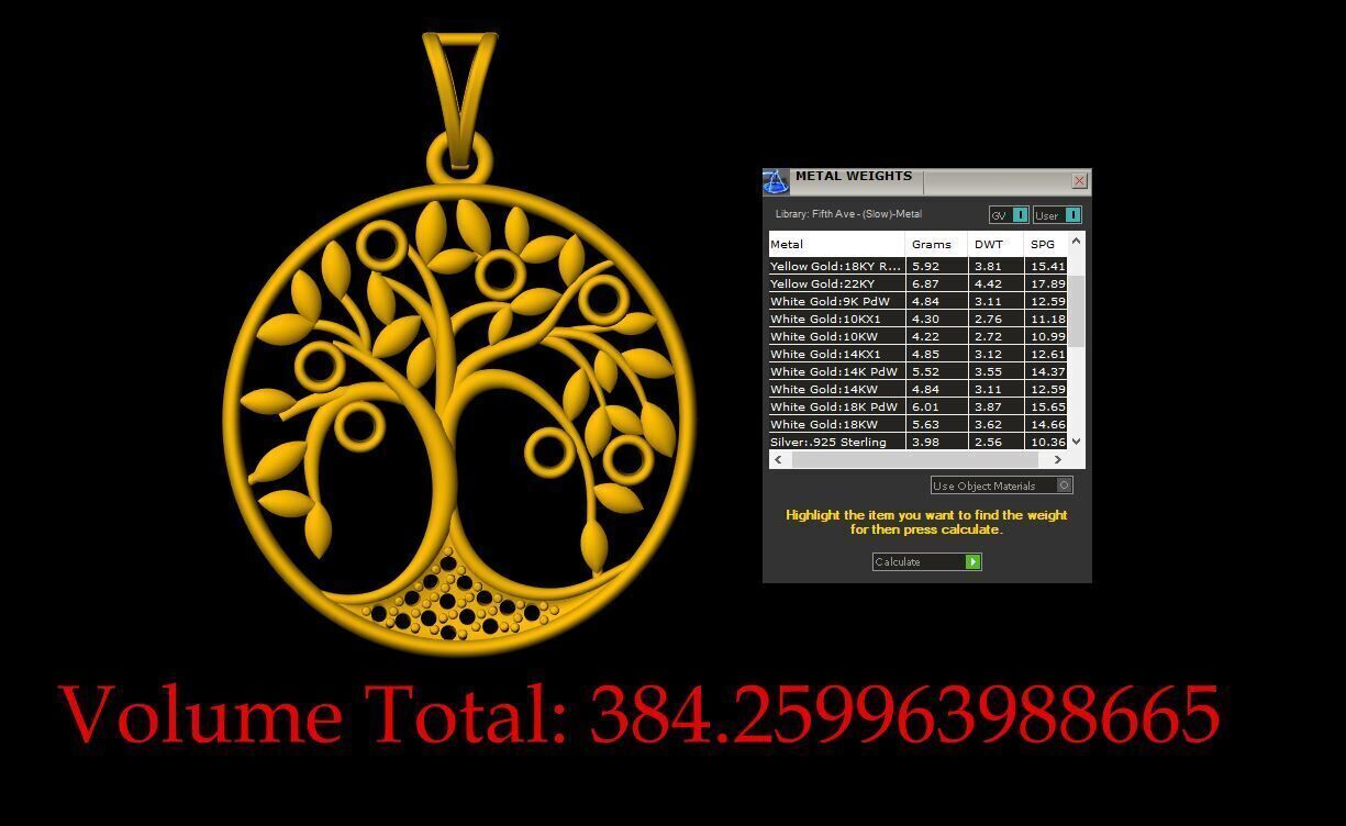 Diamond Tree Pendant - 0023 3D print model_11