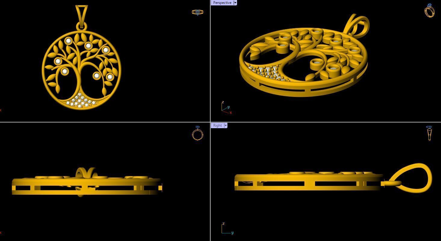 Diamond Tree Pendant - 0023 3D print model_2