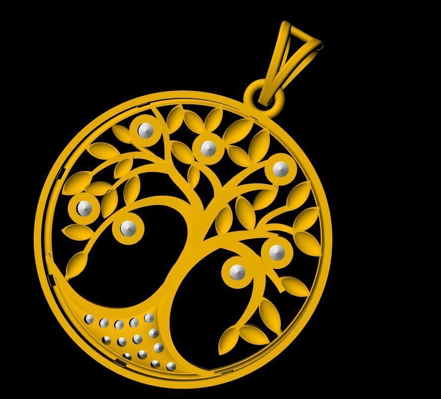 Diamond Tree Pendant - 0023 3D print model_7