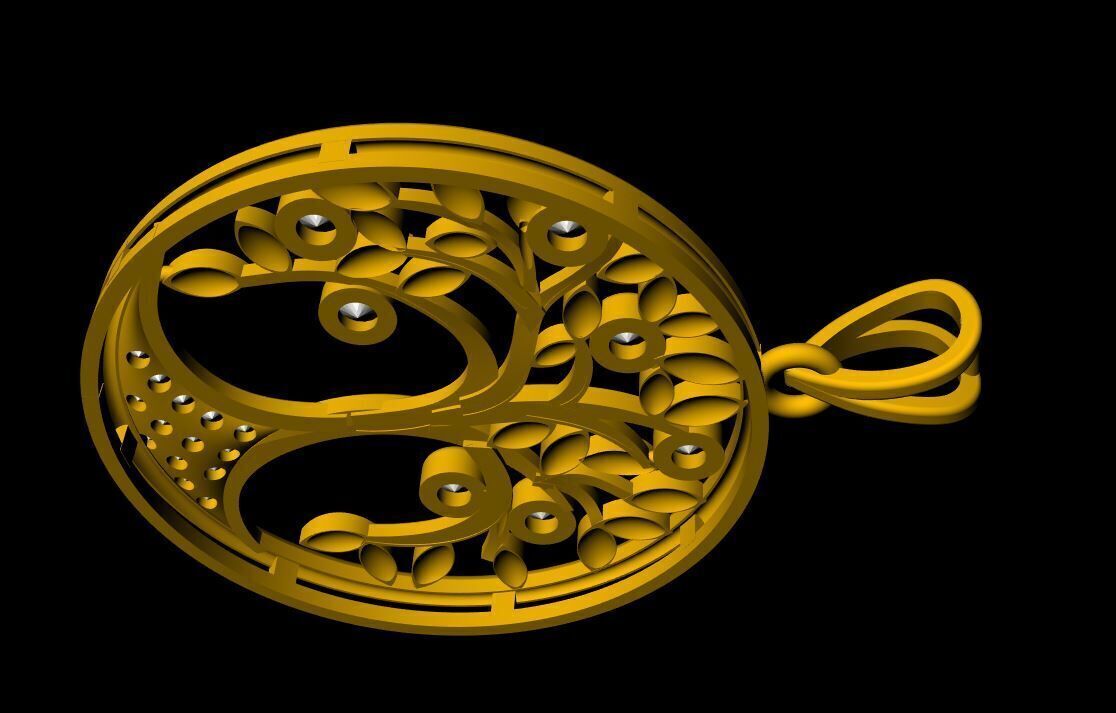 Diamond Tree Pendant - 0023 3D print model_9