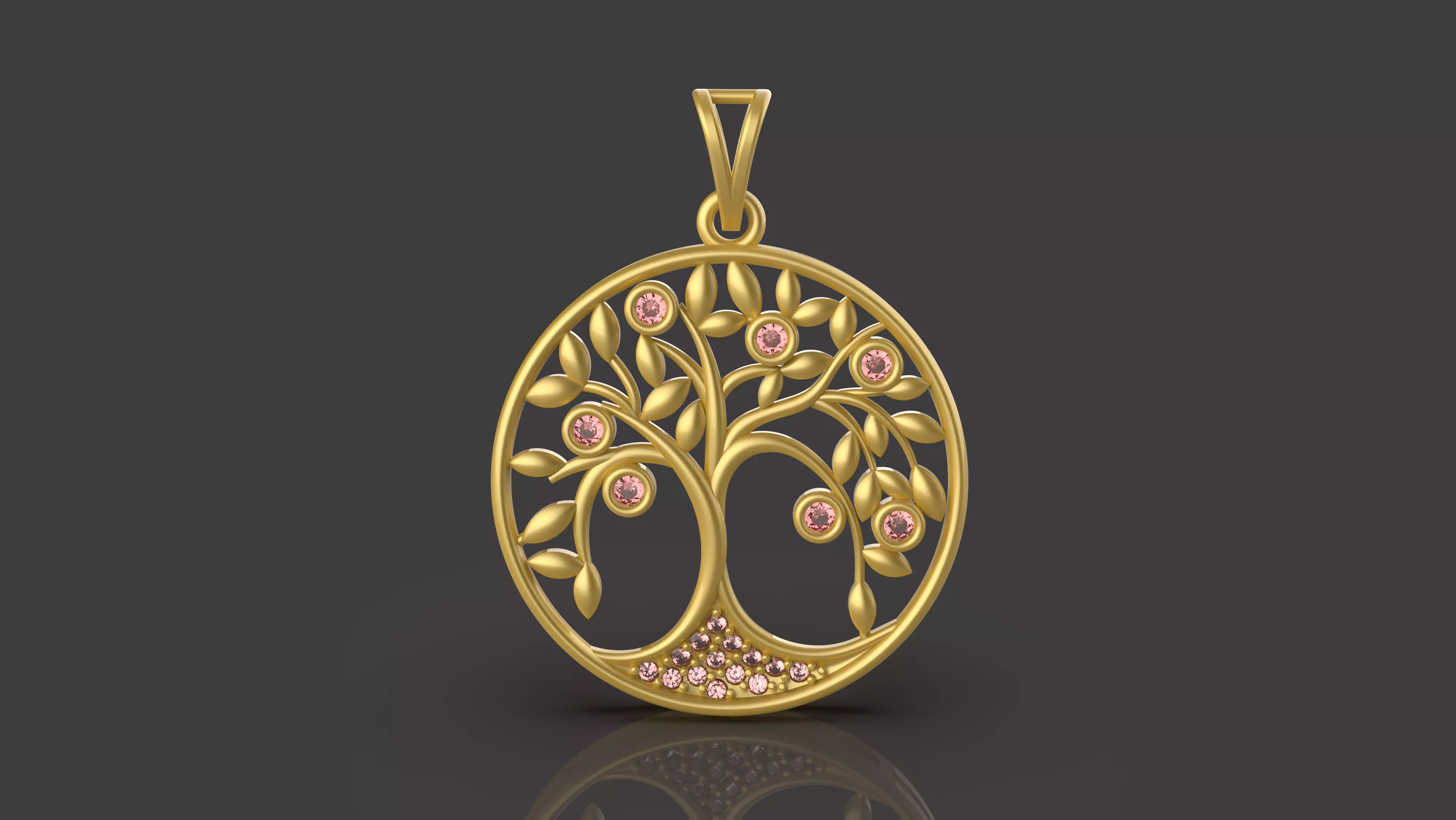 Diamond Tree Pendant - 0023 3D print model_0