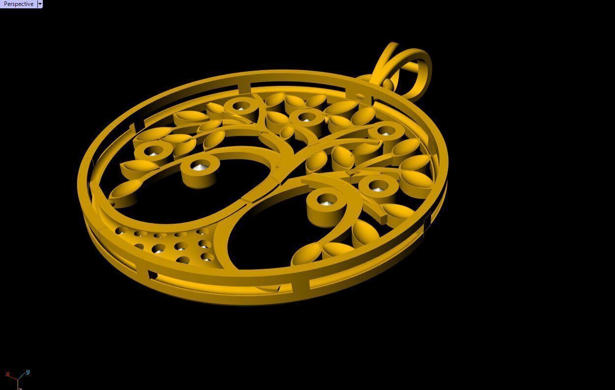 Diamond Tree Pendant - 0023 3D print model_8