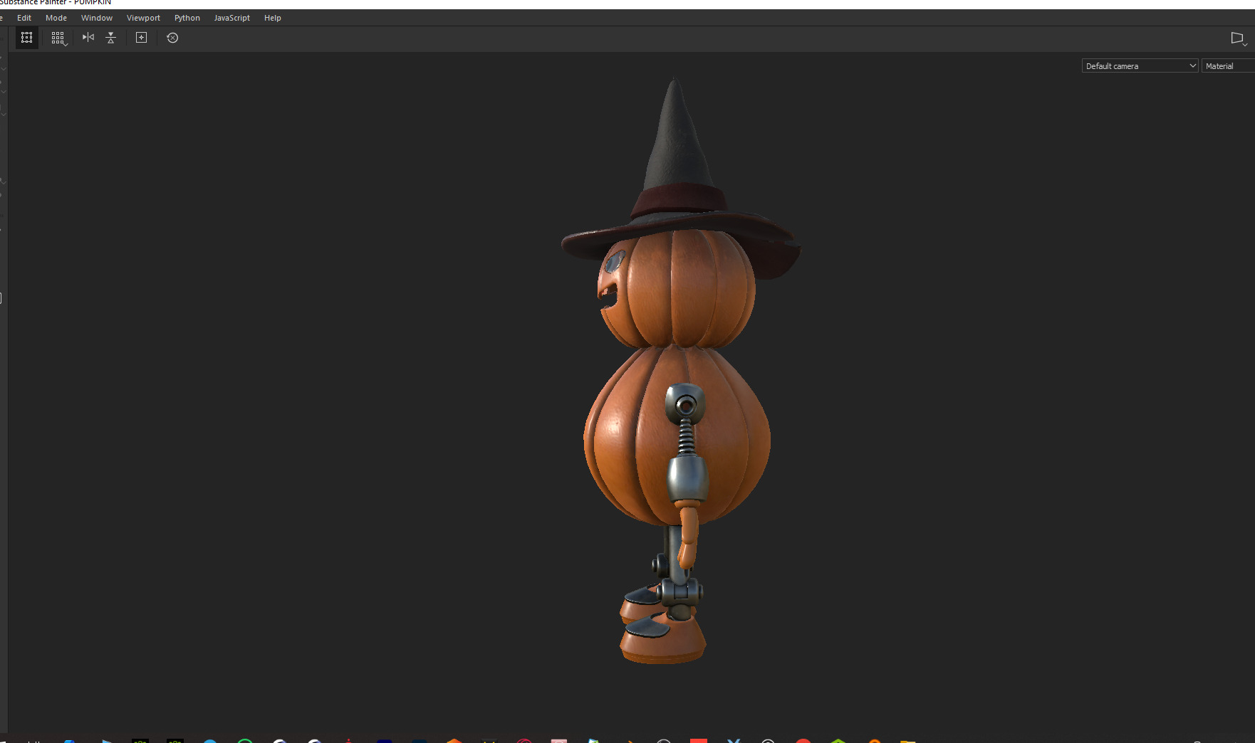 Pumpkin Halloween Robot Low-poly 3D model_7