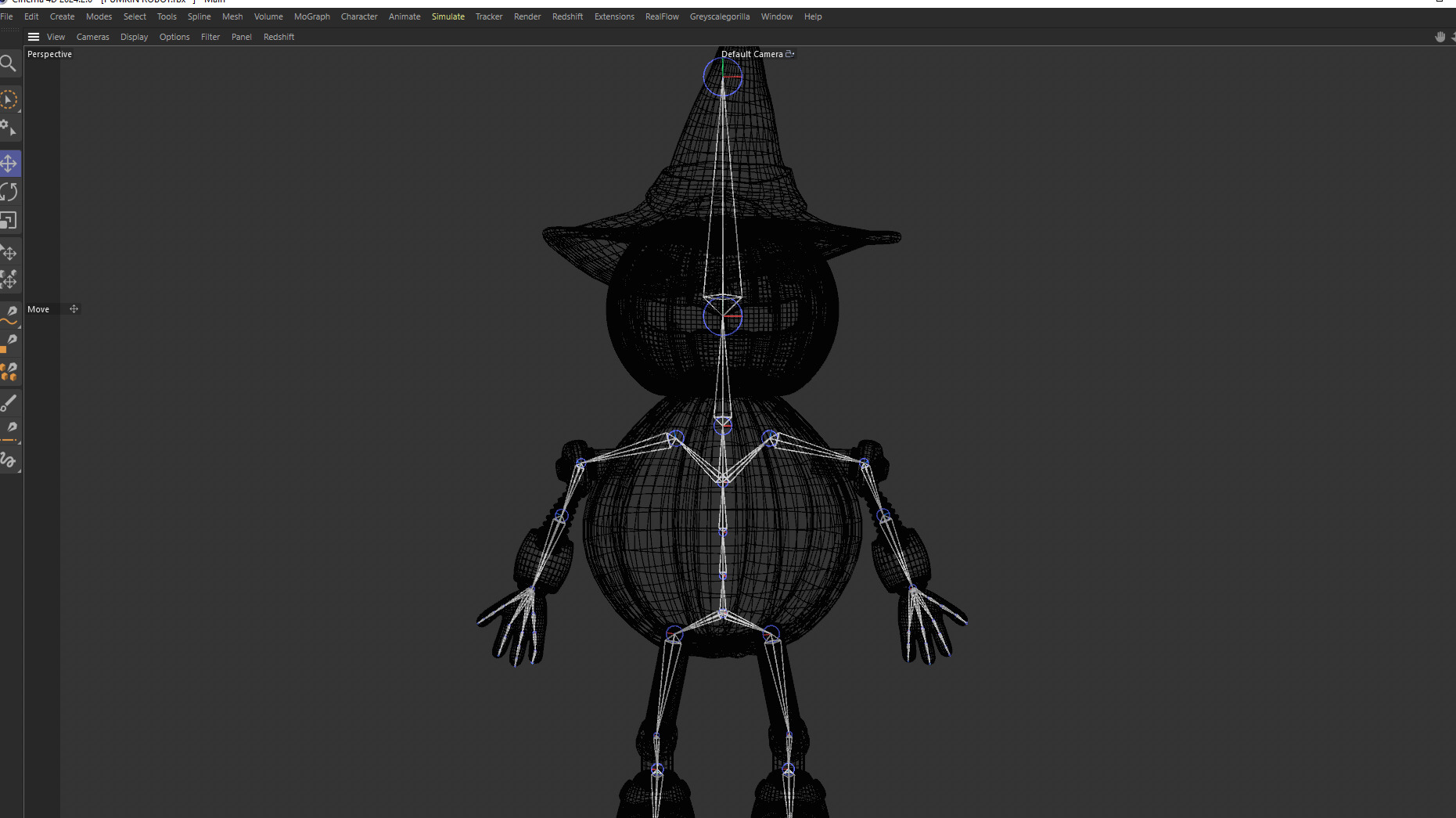 Pumpkin Halloween Robot Low-poly 3D model_14