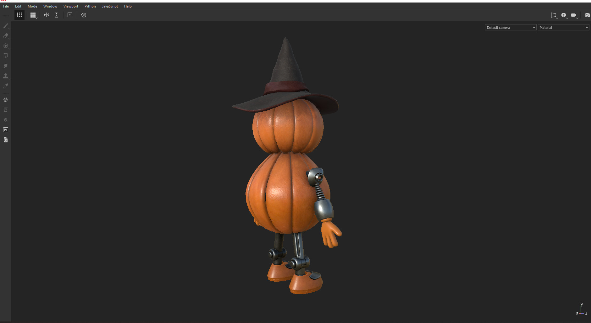 Pumpkin Halloween Robot Low-poly 3D model_9
