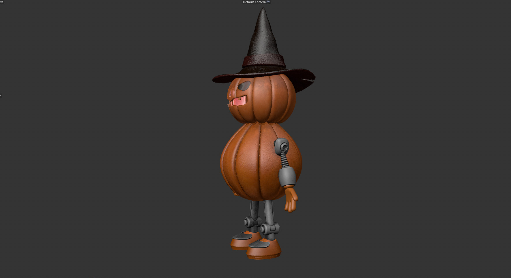 Pumpkin Halloween Robot Low-poly 3D model_13