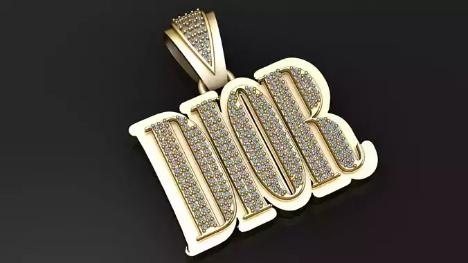 HIP HOP DIOR WORD PENDANT 3D PRINTABLE MODEL