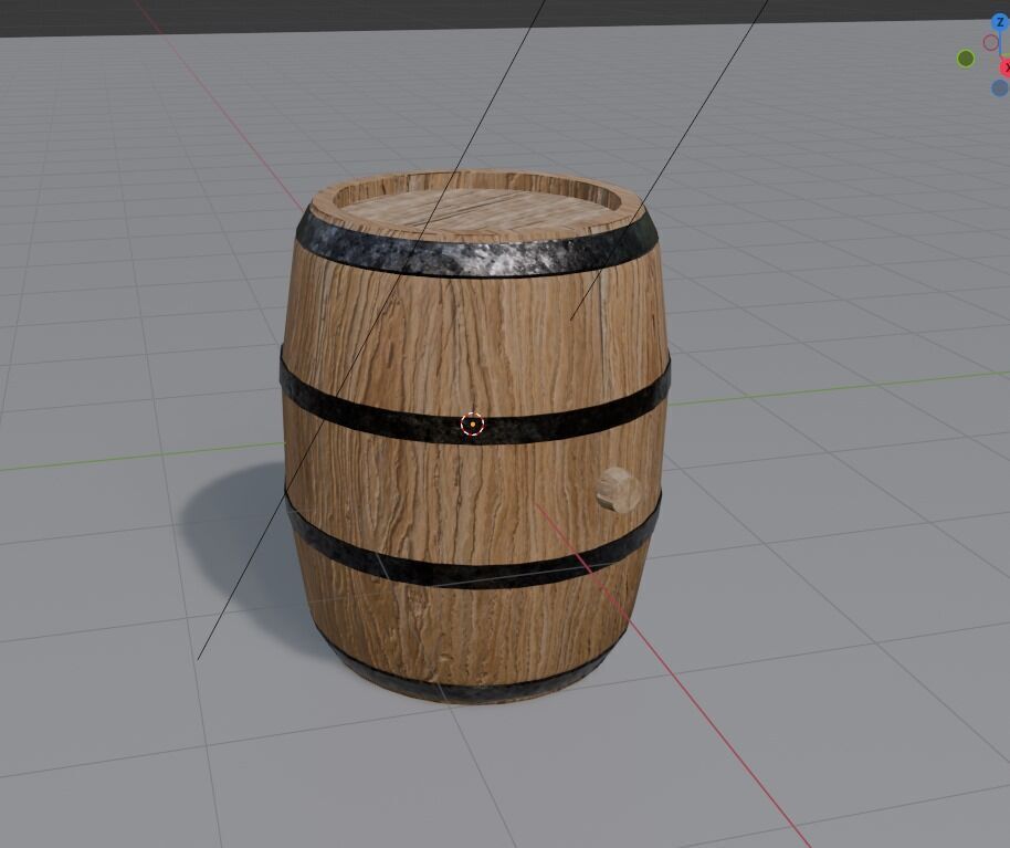 Wood Barrel Free low-poly 3D model_1