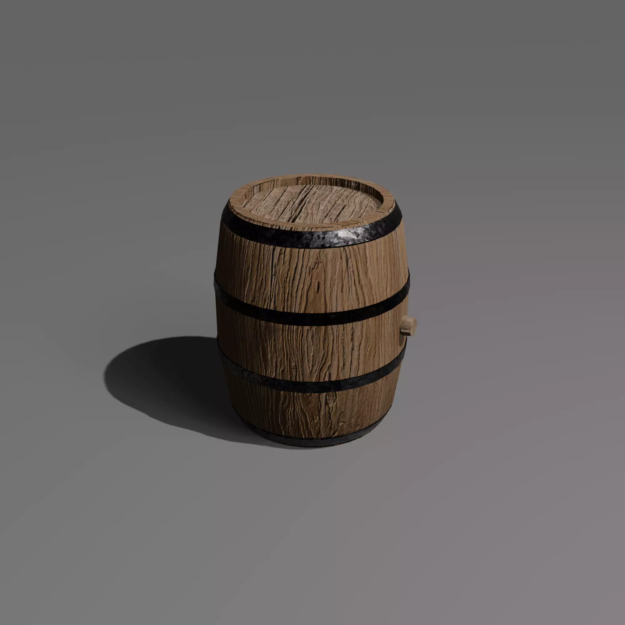 Wood Barrel Free low-poly 3D model_0