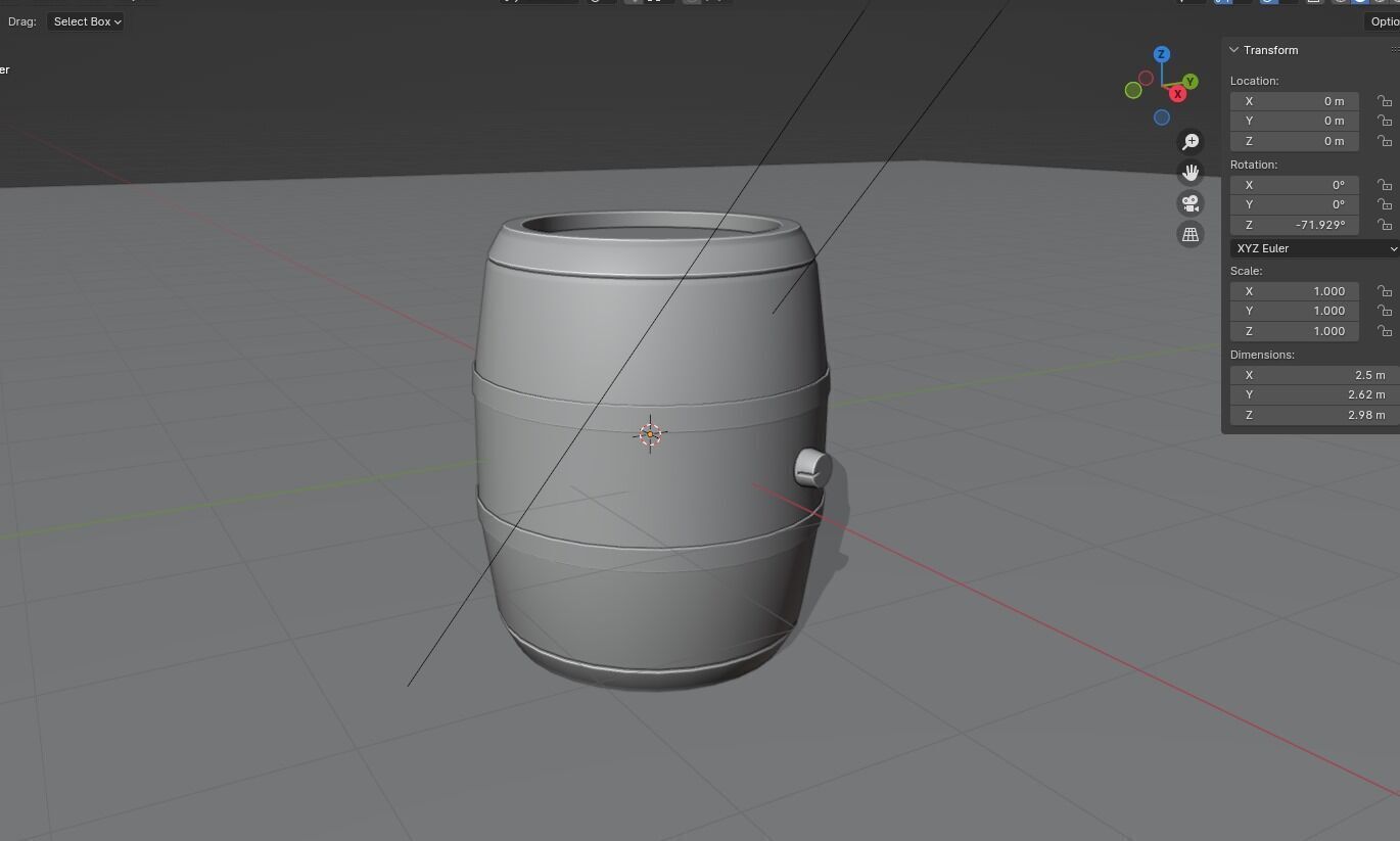 Wood Barrel Free low-poly 3D model_3