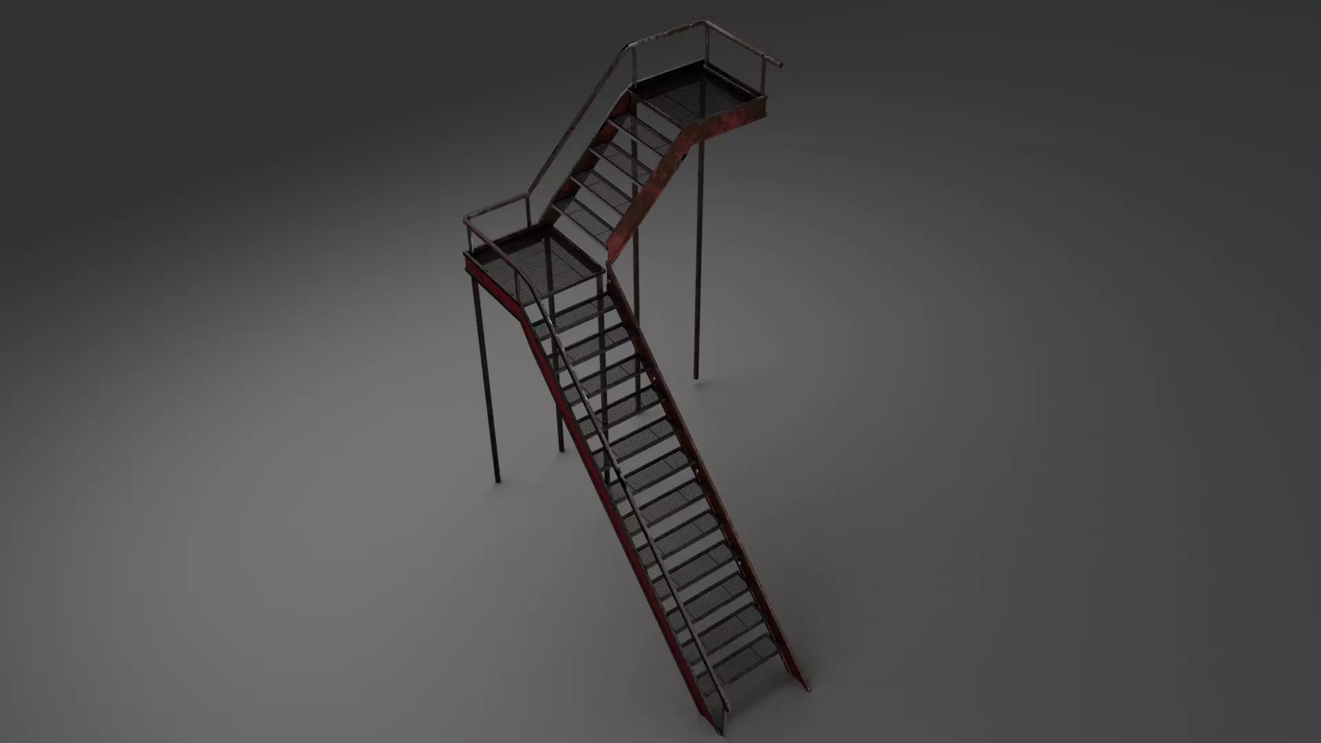 L Shape stairs 3D model_0