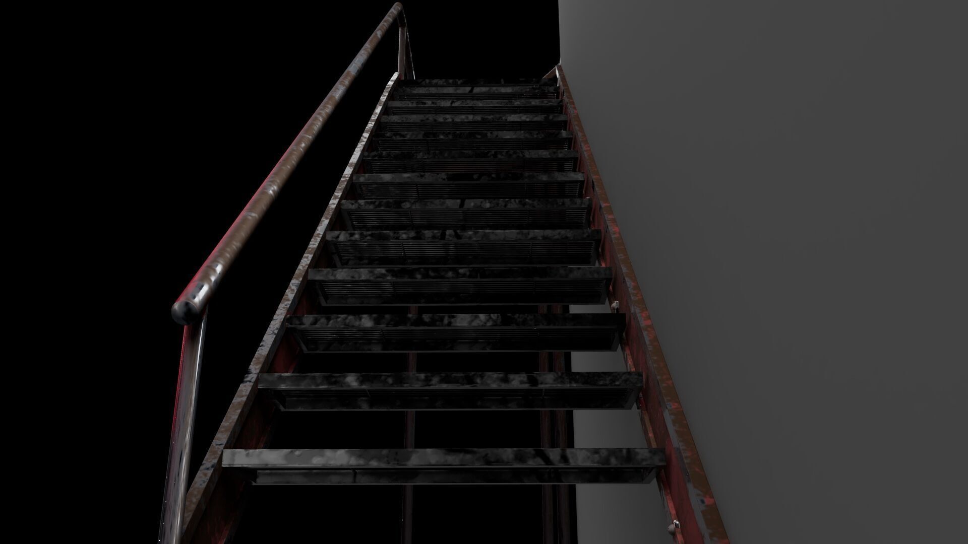 L Shape stairs 3D model_7
