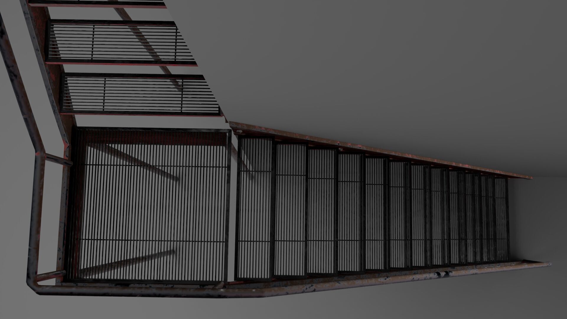 L Shape stairs 3D model_6
