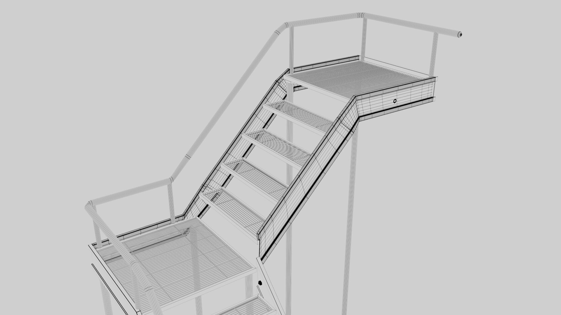 L Shape stairs 3D model_11