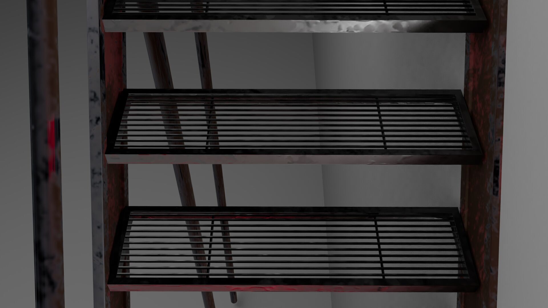 L Shape stairs 3D model_8