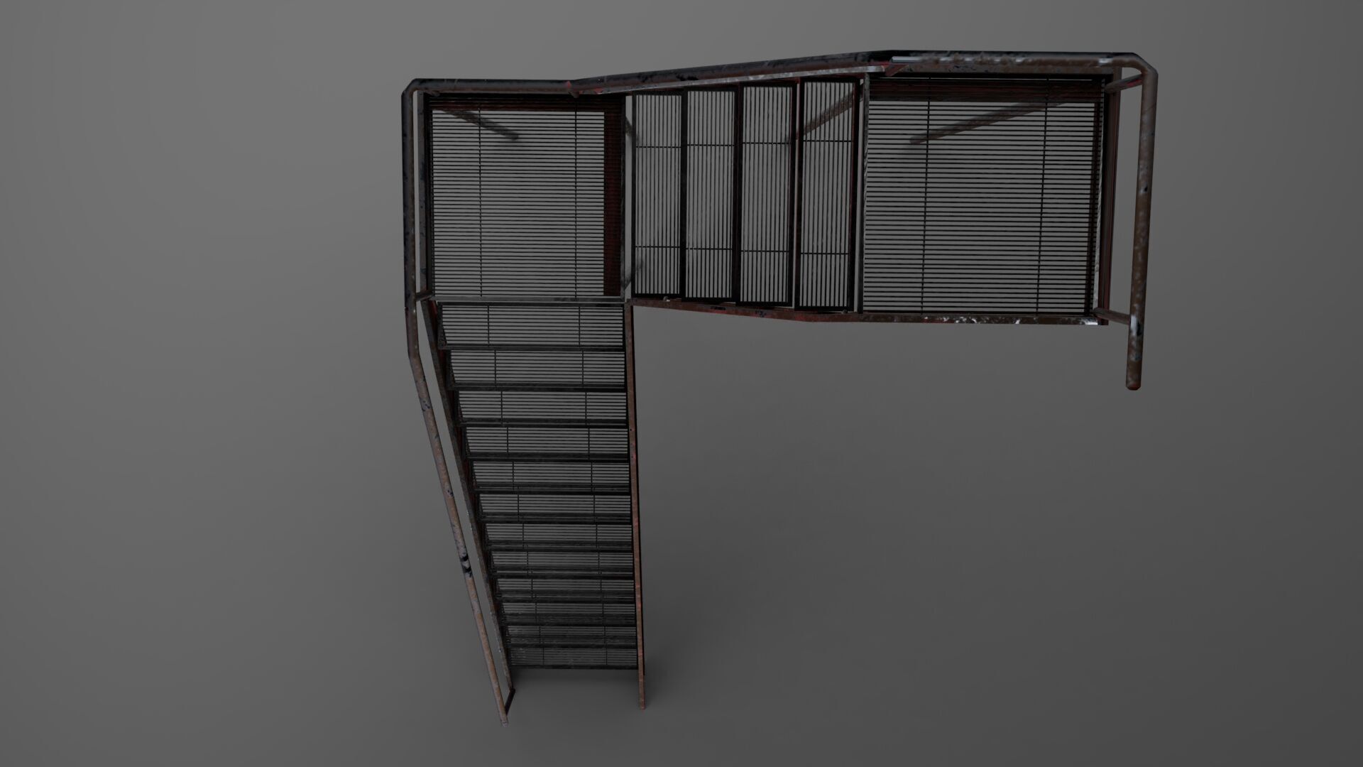 L Shape stairs 3D model_3